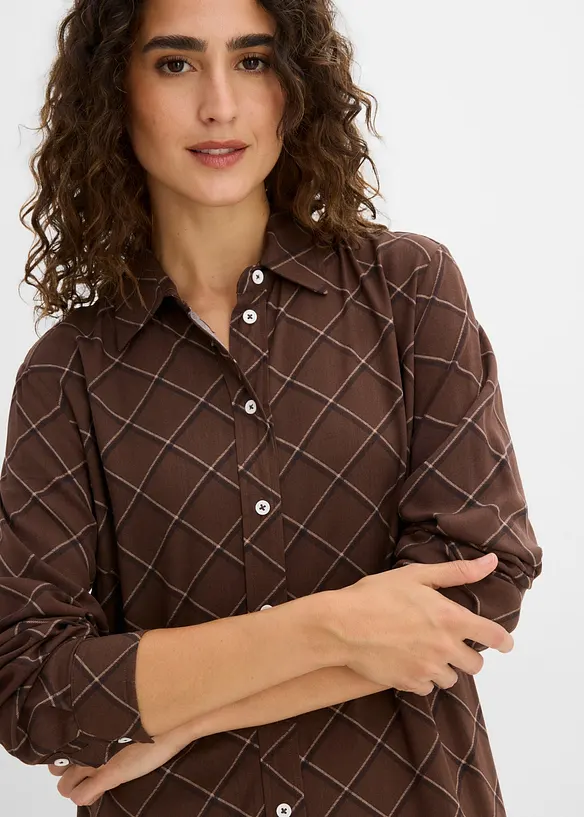 Blusenkleid aus reiner Viskose mit Eingriffstaschen, bonprix