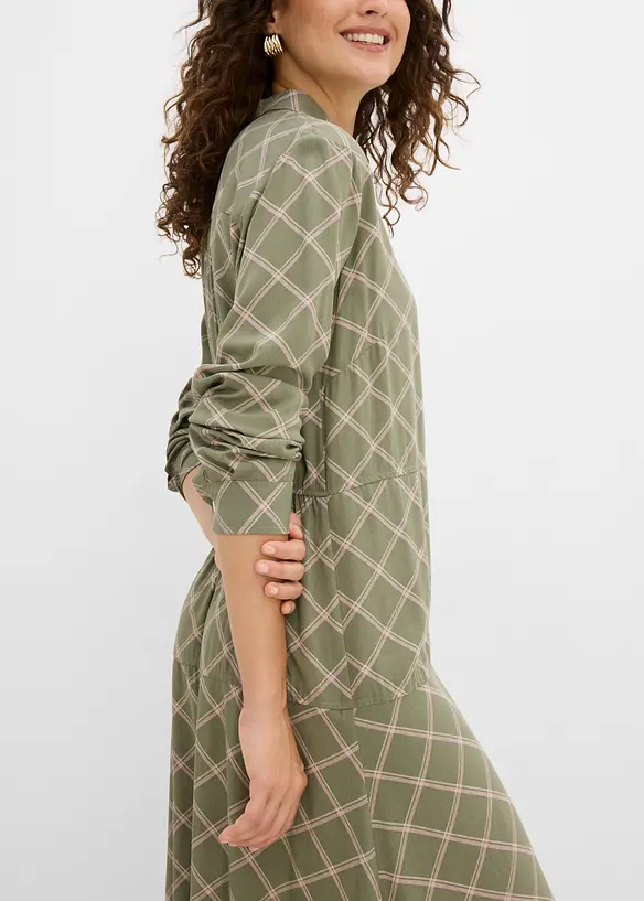 Blusenkleid aus reiner Viskose mit Eingriffstaschen, bonprix