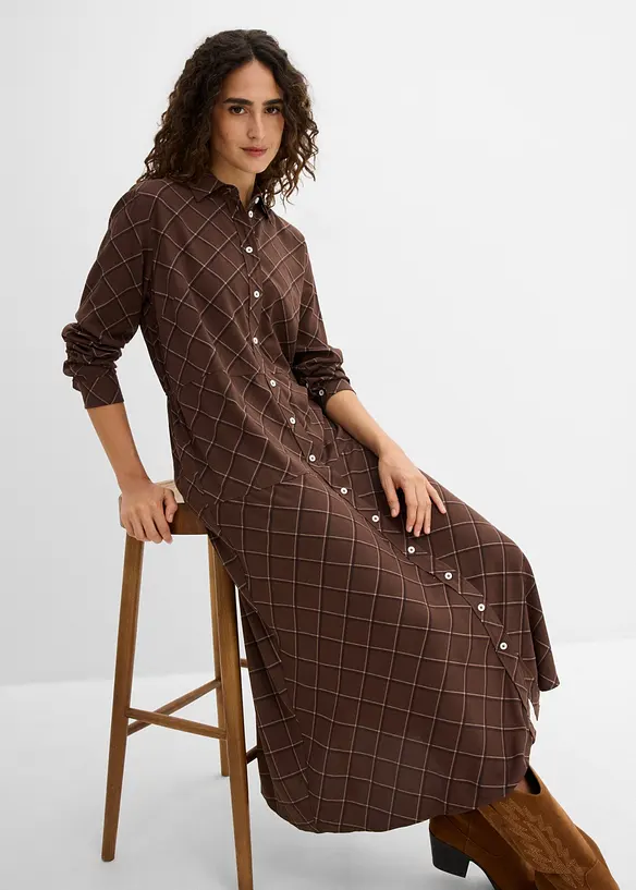 Blusenkleid aus reiner Viskose mit Eingriffstaschen, bonprix