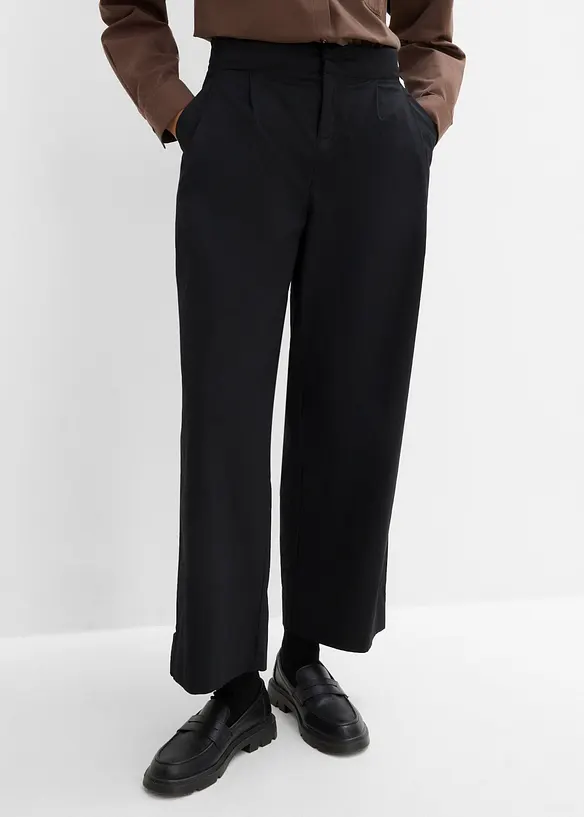 Pantalon barrel en coton extensible, bonprix