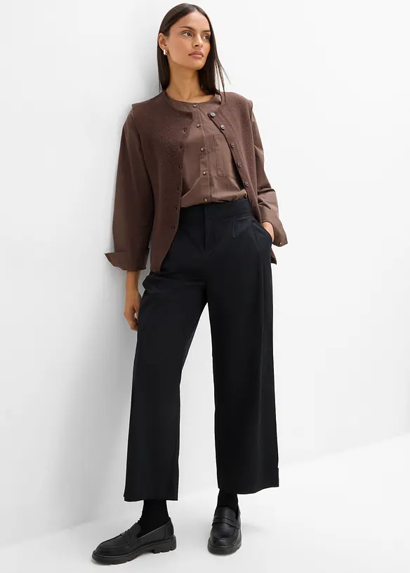 Pantalon barrel en coton extensible, bonprix