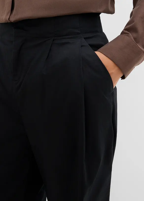 Pantalon barrel en coton extensible, bonprix