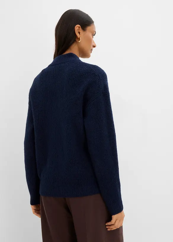 Strickjacke mit Rei&szlig;verschluss aus weichem Woll-Mix, bonprix