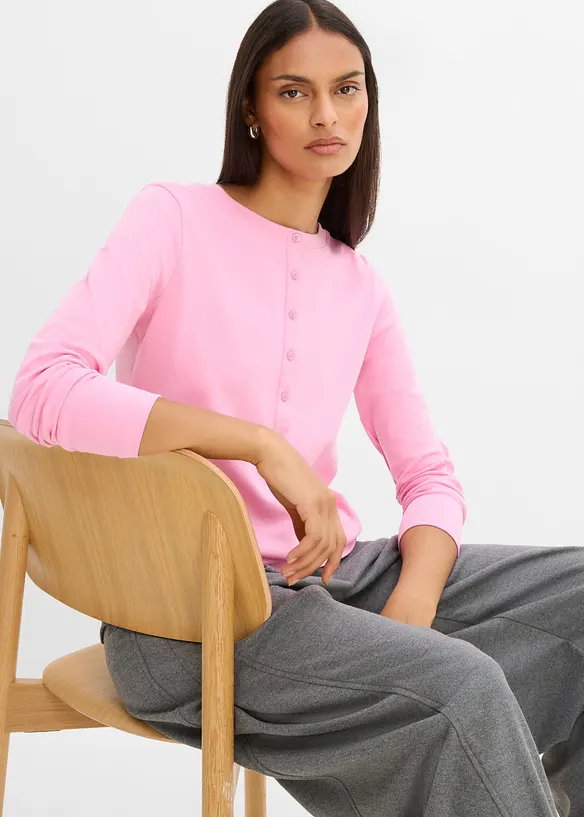 T-shirt manches longues en coton &eacute;pais, bonprix