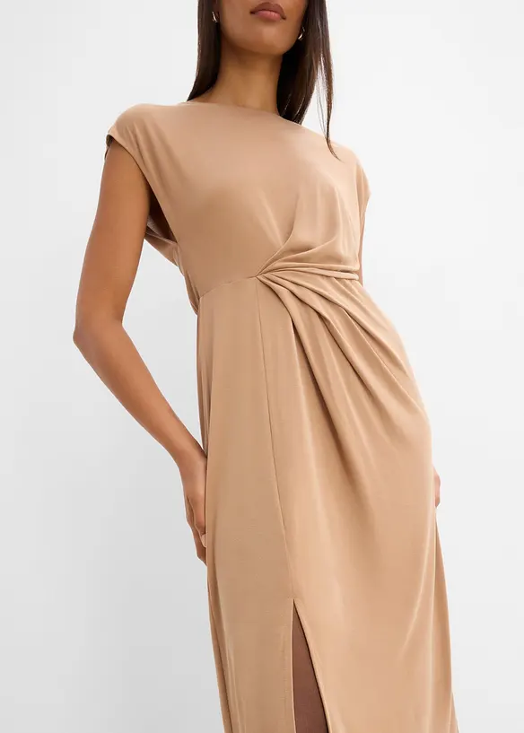 Midikleid mit Faltendetail aus Viskose-Mix, bonprix