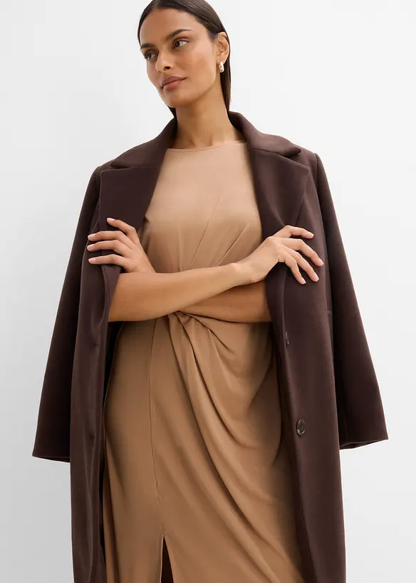 Midikleid mit Faltendetail aus Viskose-Mix, bonprix