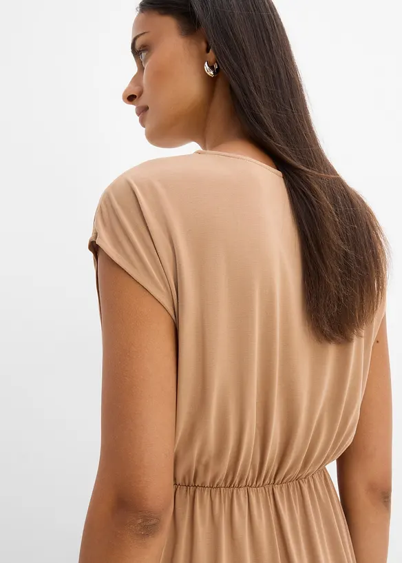 Midikleid mit Faltendetail aus Viskose-Mix, bonprix