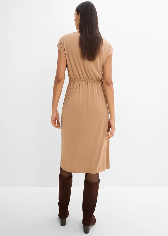 Midikleid mit Faltendetail aus Viskose-Mix, bonprix