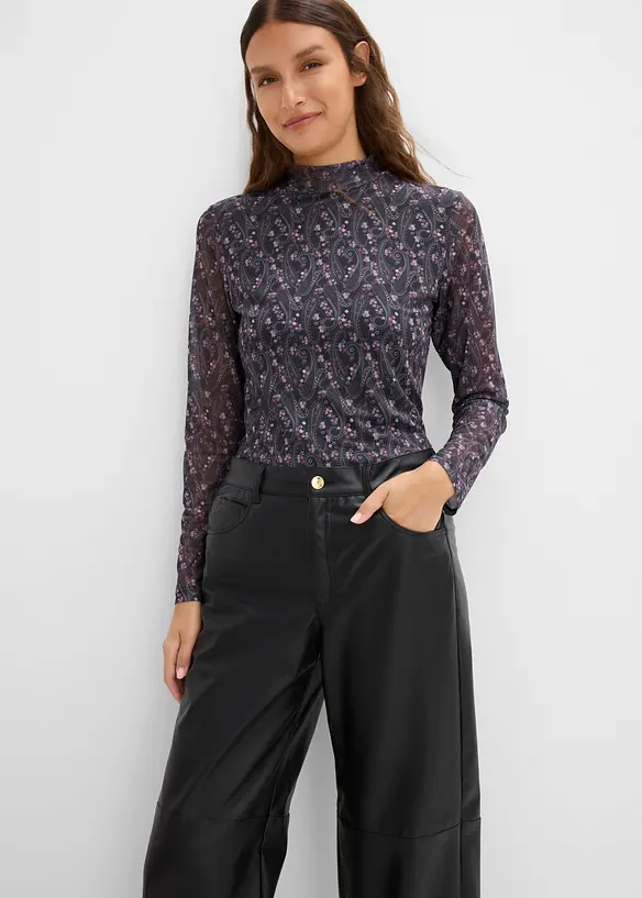 Lederimitat-Hose in Barrelform, bonprix