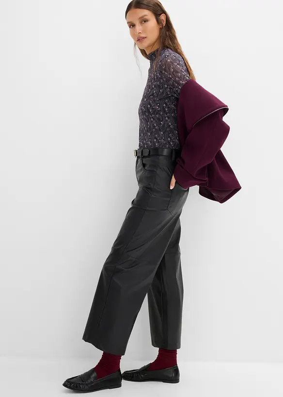 Lederimitat-Hose in Barrelform, bonprix