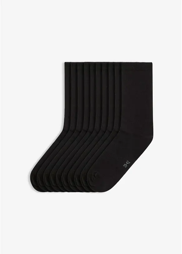 Lot de 10 paires de chaussettes, bord non comprimant, bonprix