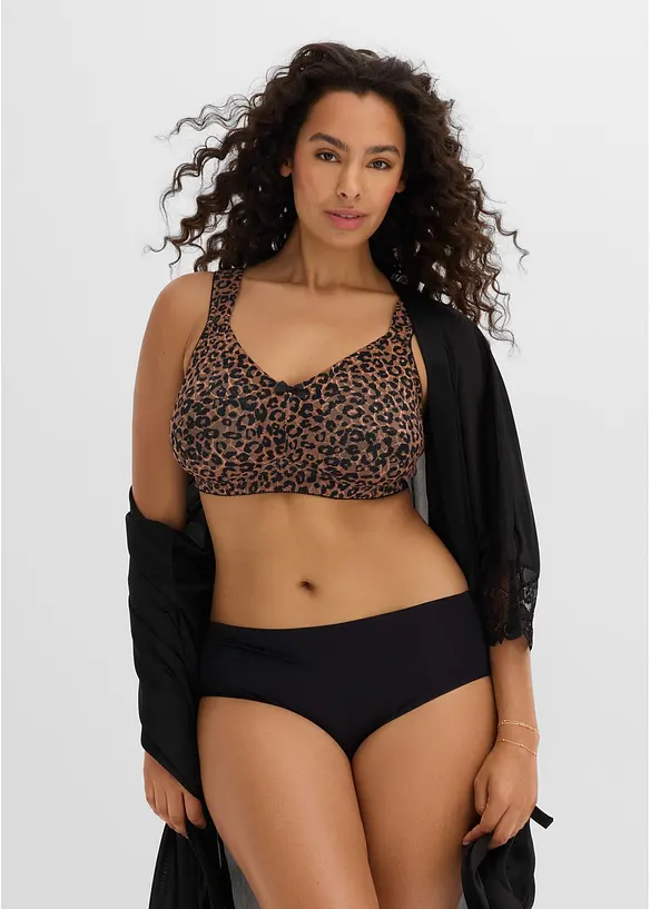 Soutien-gorge grand maintien sans armatures, bretelles rembourr&eacute;es, bonprix