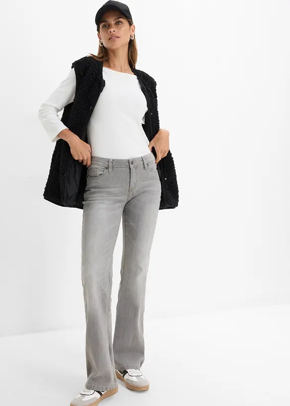 Jean bootcut taille mi-haute, extensible et confortable, bonprix