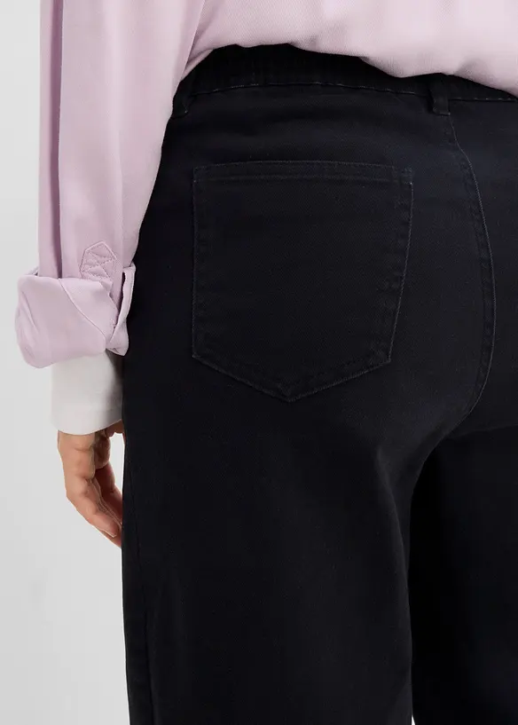 Pantalon barrel en twill de coton extensible, bonprix