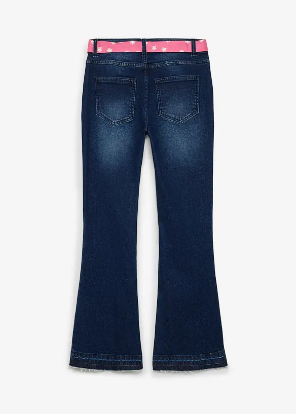 Jean flare taille mi-haute avec ceinture &agrave; nouer (ens. 2 pces), bonprix