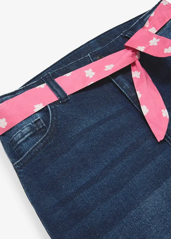 Jean flare taille mi-haute avec ceinture &agrave; nouer (ens. 2 pces), bonprix