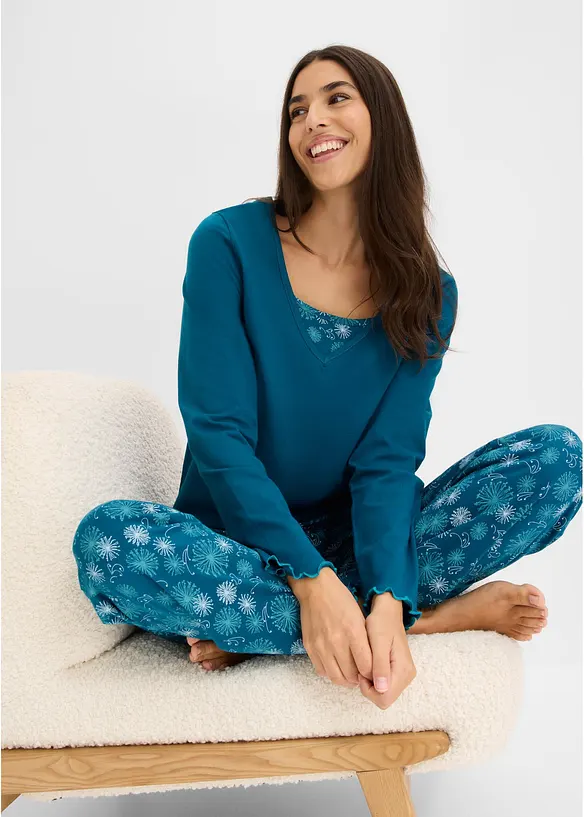 Pyjama aus reiner Bio-Baumwolle, bonprix
