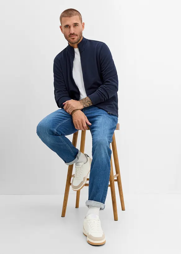Sweatjacke mit Stehkragen, bonprix