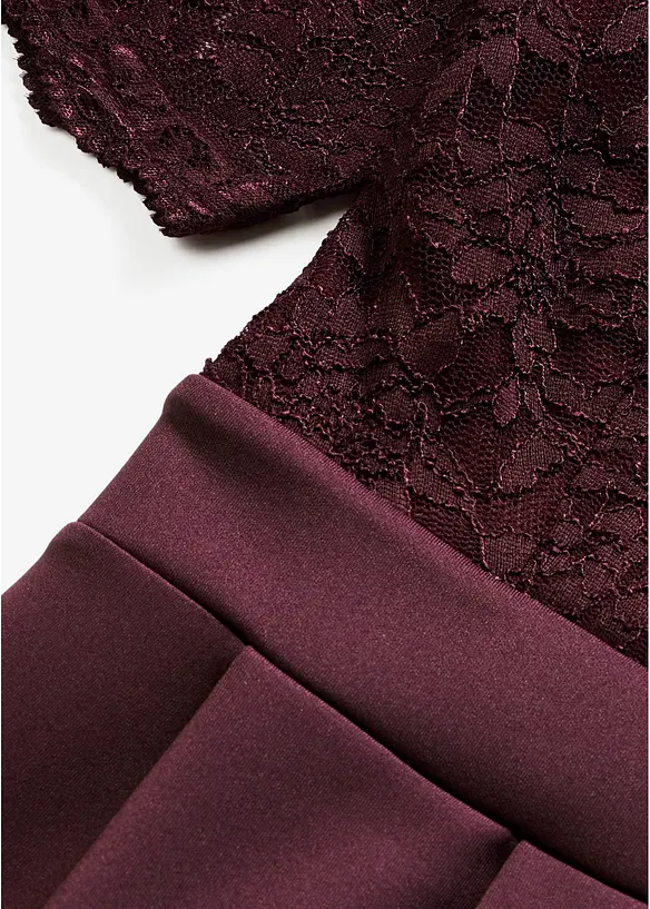 Cocktailkleid aus softem Scuba mit Spitze, bonprix