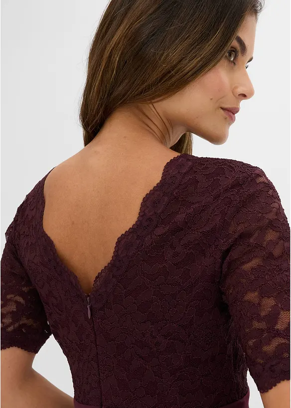 Cocktailkleid aus softem Scuba mit Spitze, bonprix