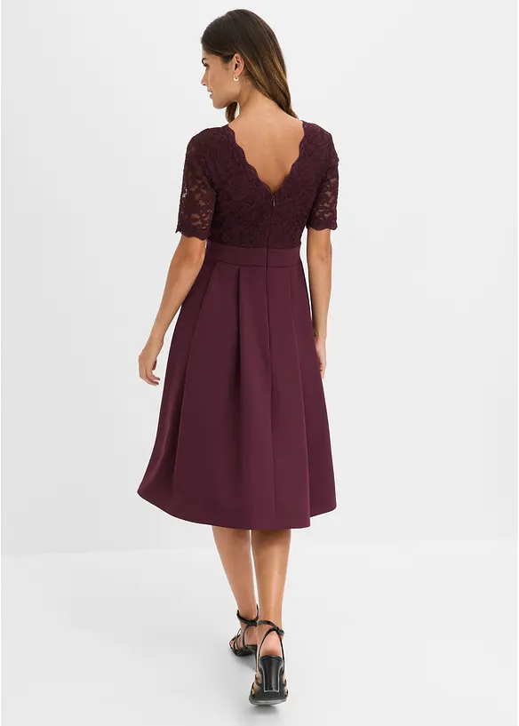 Cocktailkleid aus softem Scuba mit Spitze, bonprix