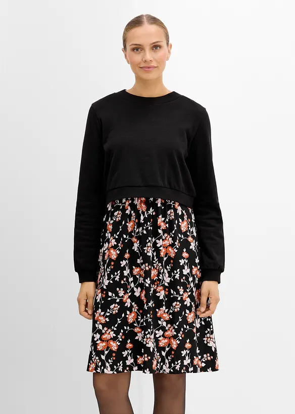 Robe de grossesse et d&rsquo;allaitement avec sweat-shirt (ens. 2&nbsp;pces), bonprix