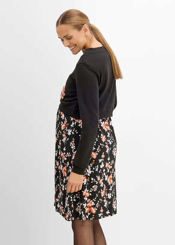 Set aus Umstands- und Stillkleid mit Sweatshirt (2-teiliges Set), bonprix