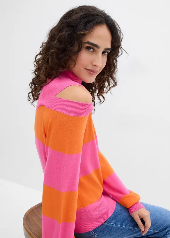 Pull en fine maille, &eacute;paules nues, bonprix