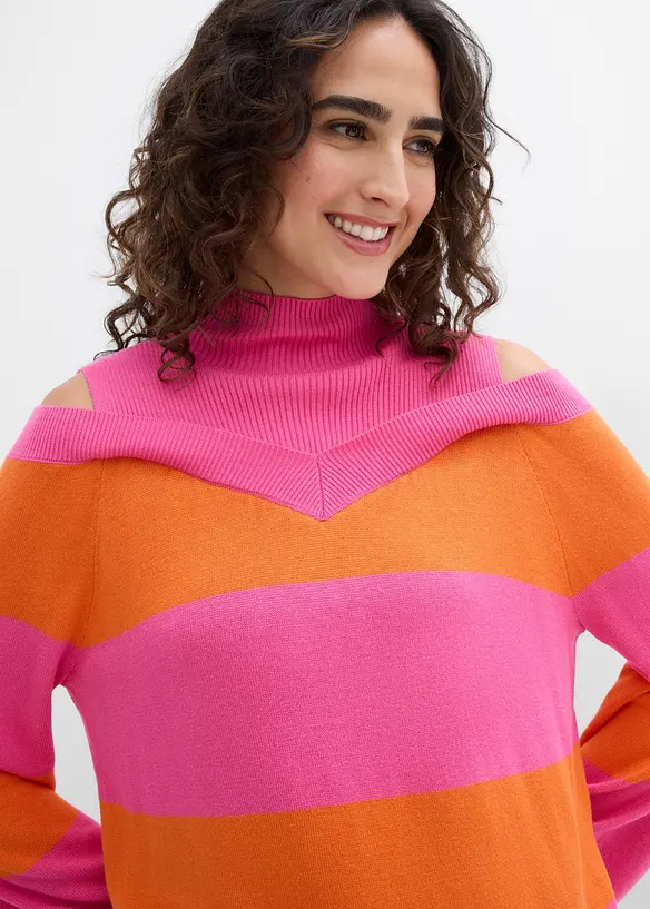 Pull en fine maille, &eacute;paules nues, bonprix