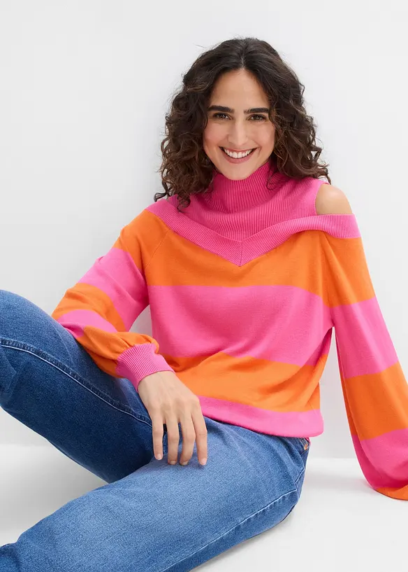 Pull en fine maille, &eacute;paules nues, bonprix