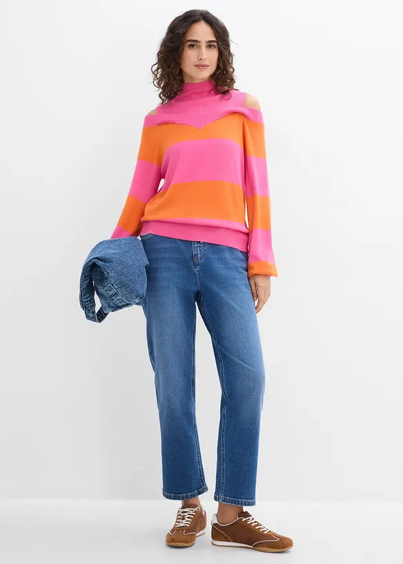 Pull en fine maille, &eacute;paules nues, bonprix
