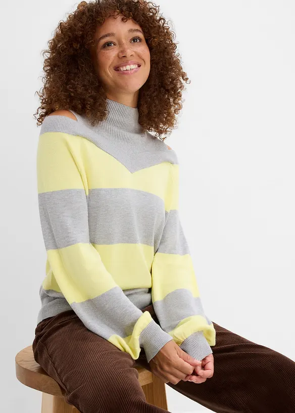 Pull en fine maille, &eacute;paules nues, bonprix