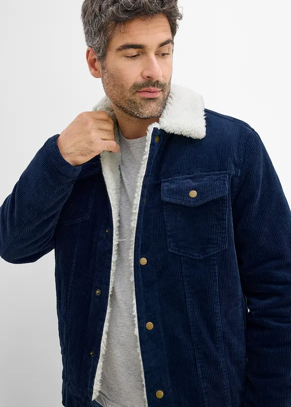 Cord-Winterjacke mit Teddyfutter, bonprix