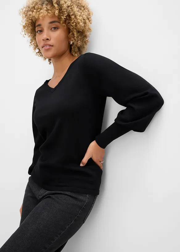 Pullover mit Ballon&auml;rmeln, bonprix