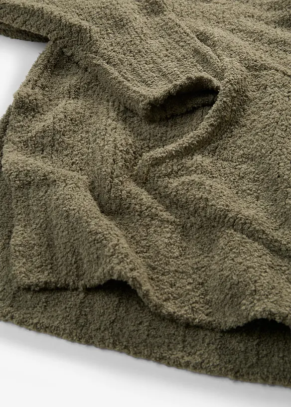 Pull &agrave; capuche en maille peluche, bonprix