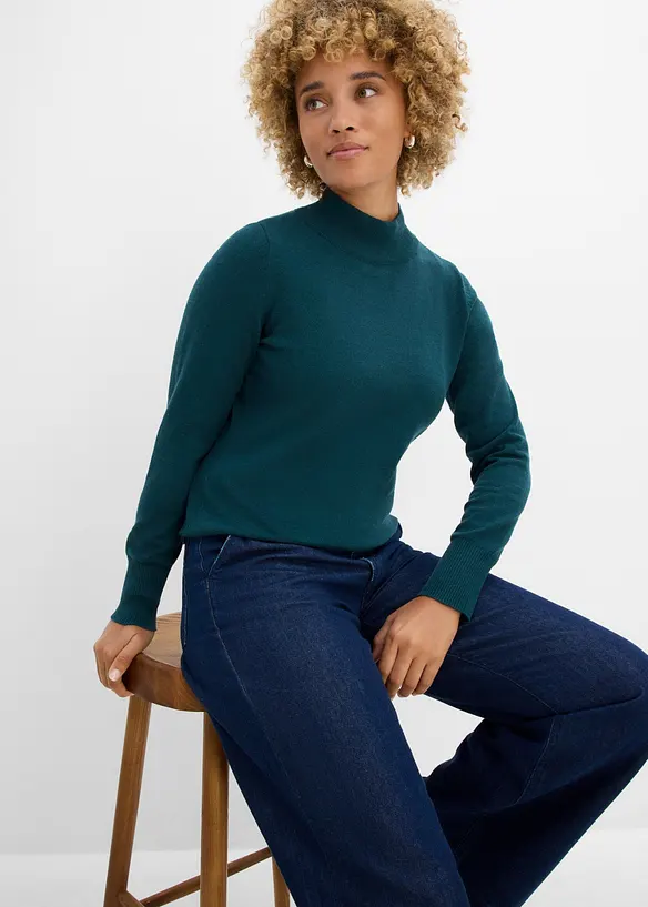 Feinstrickpullover mit recycelter Baumwolle, bonprix