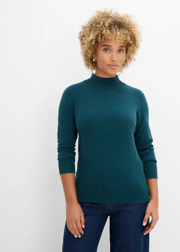 Feinstrickpullover mit recycelter Baumwolle, bonprix
