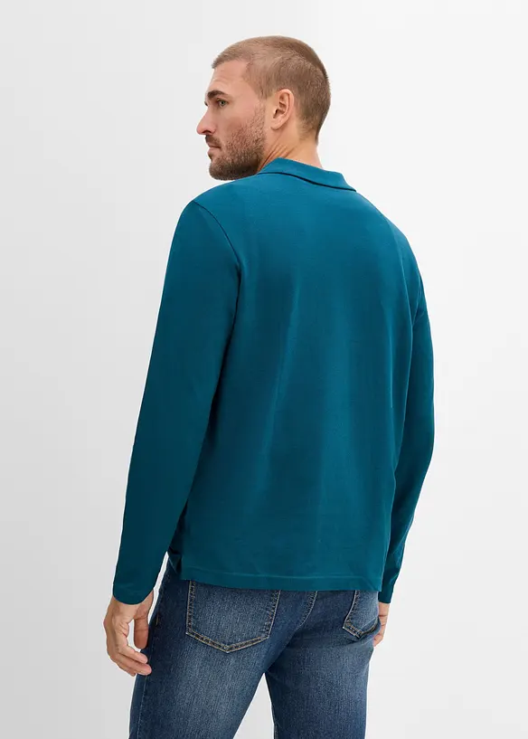 Polo en piqu&eacute;, manches longues, bonprix