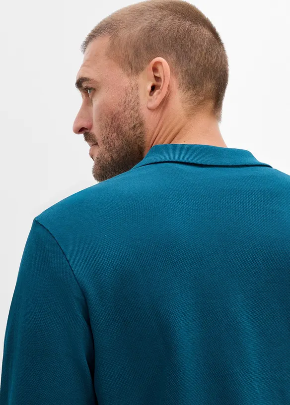 Polo en piqu&eacute;, manches longues, bonprix