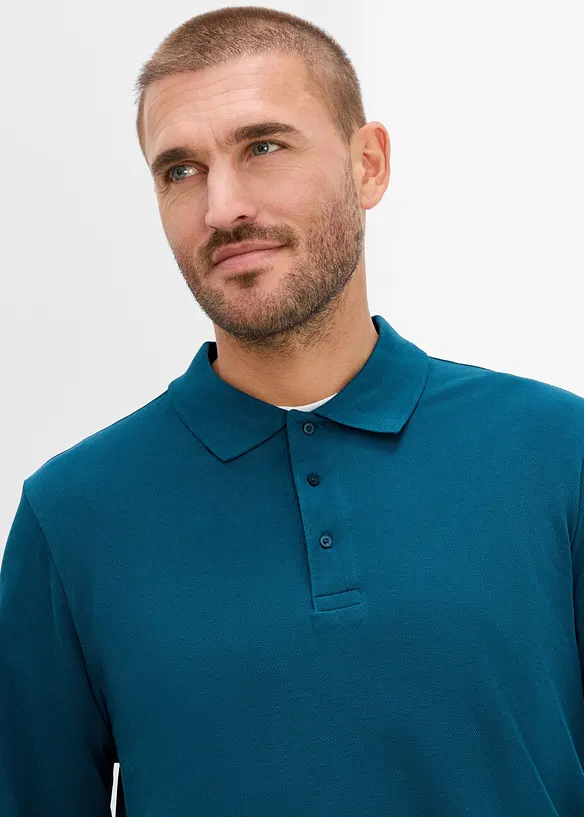 Polo en piqu&eacute;, manches longues, bonprix
