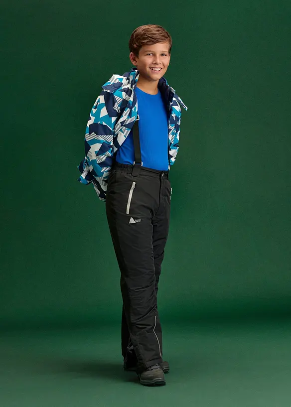 Pantalon de ski imperm&eacute;able &agrave; bretelles et d&eacute;tails r&eacute;fl&eacute;chissants, bonprix