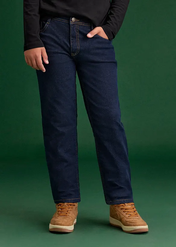 Jean regular &agrave; doublure jersey thermique, droit, bonprix