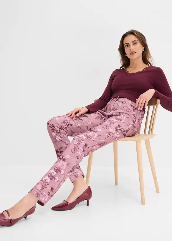 Twillhose mit Blumen-Design, bonprix