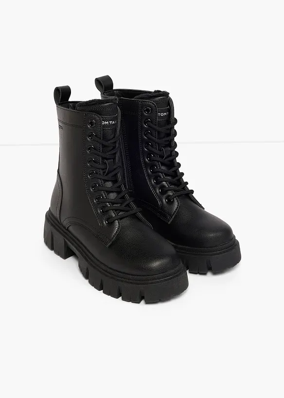 Boots lac&eacute;es Tom Tailor &agrave; semelle crant&eacute;e, Tom Tailor