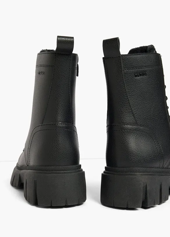 Boots lac&eacute;es Tom Tailor &agrave; semelle crant&eacute;e, Tom Tailor