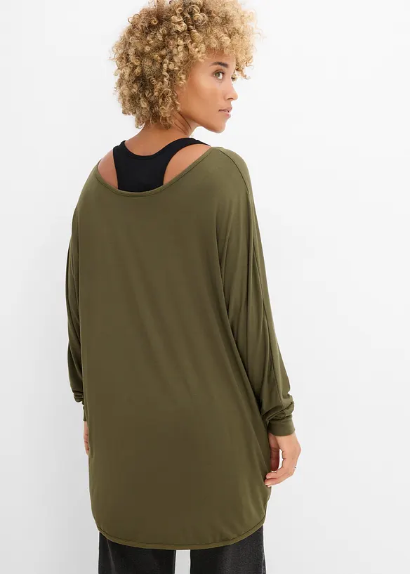 Longshirt mit Top aus Viskose-Mix, bonprix