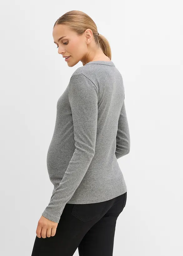 Gerippte Umstandsshirts aus reiner Baumwolle (2er Pack), bonprix