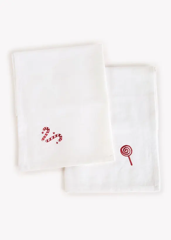 Stoffservietten aus Bio-Baumwolle mit Stickerei (4er Pack), bonprix
