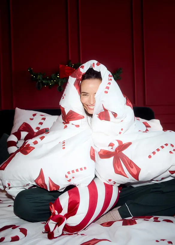 Parure de lit en coton m&eacute;lang&eacute;, bonprix