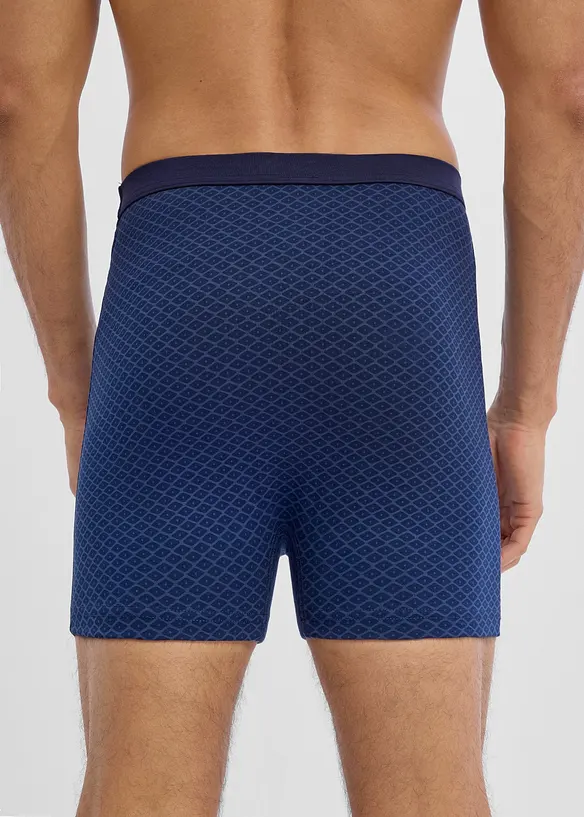 Lot de 3 boxers mi-longs taille haute en coton doux, bonprix